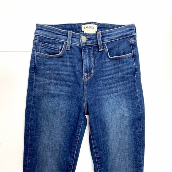 L’AGENCE Margot High Rise Ankle Skinny Jeans in Dark Vintage CUT # 2001 - Picture 3 of 7